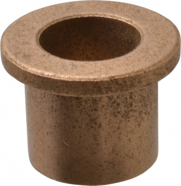Flanged Sleeve Bearing: 9/16" ID, 3/4" OD, 3/4" OAL, Oil Impregnated Bronze