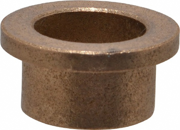 Flanged Sleeve Bearing: 5/8" ID, 3/4" OD, 1/2" OAL, Oil Impregnated Bronze