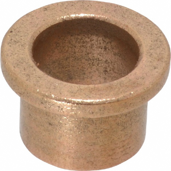 Flanged Sleeve Bearing: 5/8" ID, 3/4" OD, 5/8" OAL, Oil Impregnated Bronze