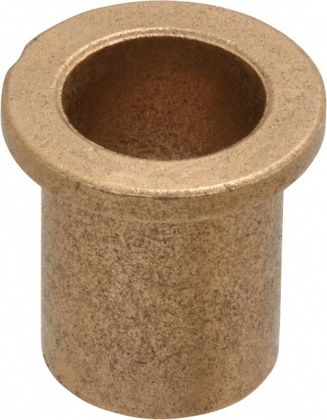 Flanged Sleeve Bearing: 5/8" ID, 3/4" OD, 1" OAL, Oil Impregnated Bronze