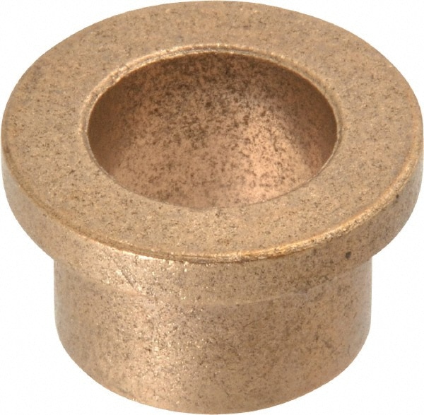 Flanged Sleeve Bearing: 5/8" ID, 13/16" OD, 5/8" OAL, Oil Impregnated Bronze