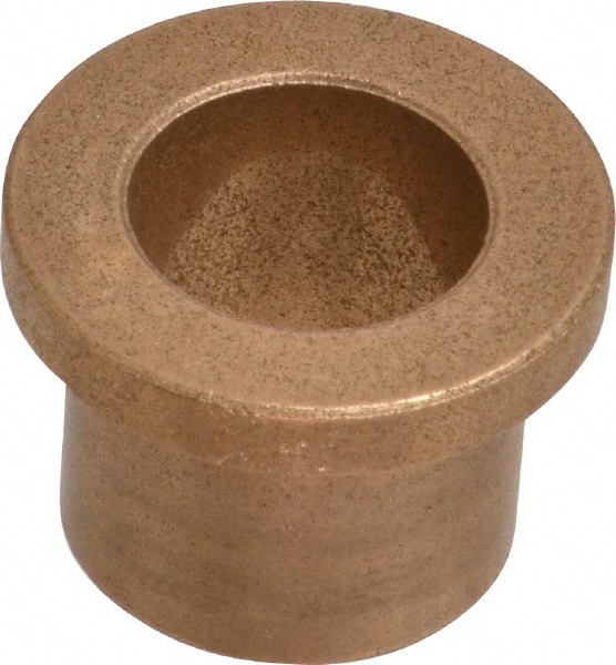 Flanged Sleeve Bearing: 5/8" ID, 13/16" OD, 3/4" OAL, Oil Impregnated Bronze