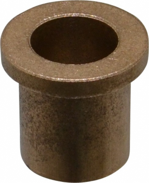 Flanged Sleeve Bearing: 5/8" ID, 13/16" OD, 1" OAL, Oil Impregnated Bronze