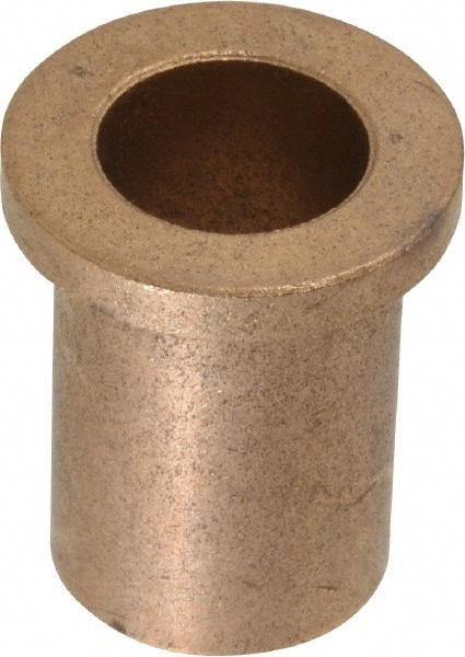 Flanged Sleeve Bearing: 5/8" ID, 13/16" OD, 1-1/4" OAL, Oil Impregnated Bronze
