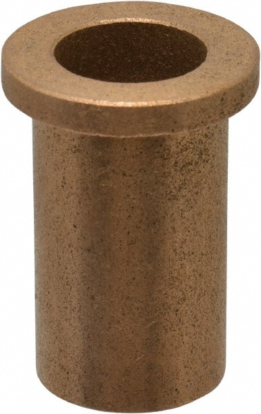 Flanged Sleeve Bearing: 5/8" ID, 13/16" OD, 1-1/2" OAL, Oil Impregnated Bronze