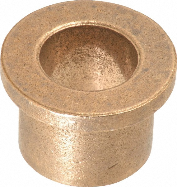 Flanged Sleeve Bearing: 5/8" ID, 7/8" OD, 3/4" OAL, Oil Impregnated Bronze