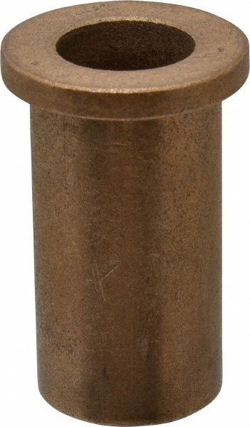 Flanged Sleeve Bearing: 5/8" ID, 7/8" OD, 1-3/4" OAL, Oil Impregnated Bronze