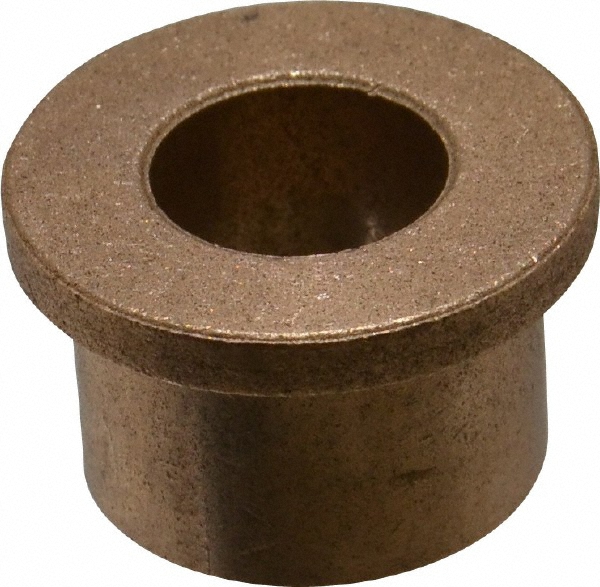 Flanged Sleeve Bearing: 5/8" ID, 1" OD, 3/4" OAL, Oil Impregnated Bronze