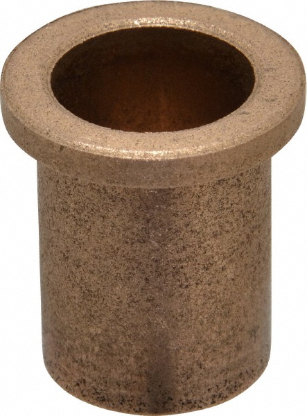 Flanged Sleeve Bearing: 3/4" ID, 7/8" OD, 1-1/4" OAL, Oil Impregnated Bronze