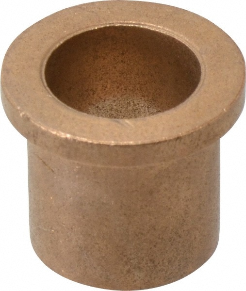 Flanged Sleeve Bearing: 3/4" ID, 15/16" OD, 1" OAL, Oil Impregnated Bronze