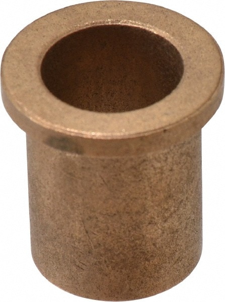 Flanged Sleeve Bearing: 3/4" ID, 15/16" OD, 1-1/4" OAL, Oil Impregnated Bronze