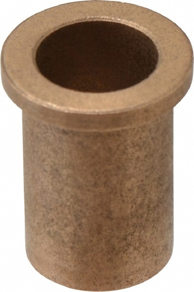 Flanged Sleeve Bearing: 3/4" ID, 15/16" OD, 1-1/2" OAL, Oil Impregnated Bronze
