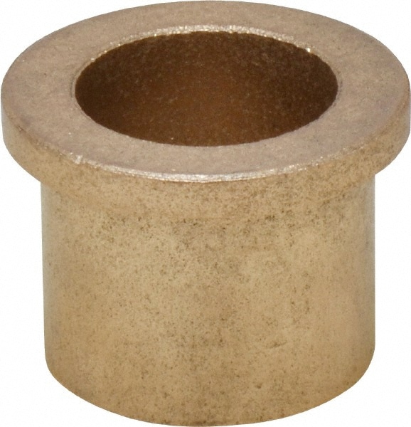 Flanged Sleeve Bearing: 7/8" ID, 1-1/8" OD, 1" OAL, Oil Impregnated Bronze
