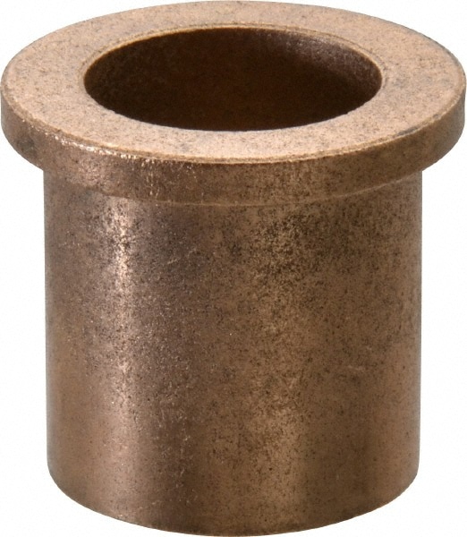 Flanged Sleeve Bearing: 7/8" ID, 1-1/8" OD, 1-1/4" OAL, Oil Impregnated Bronze