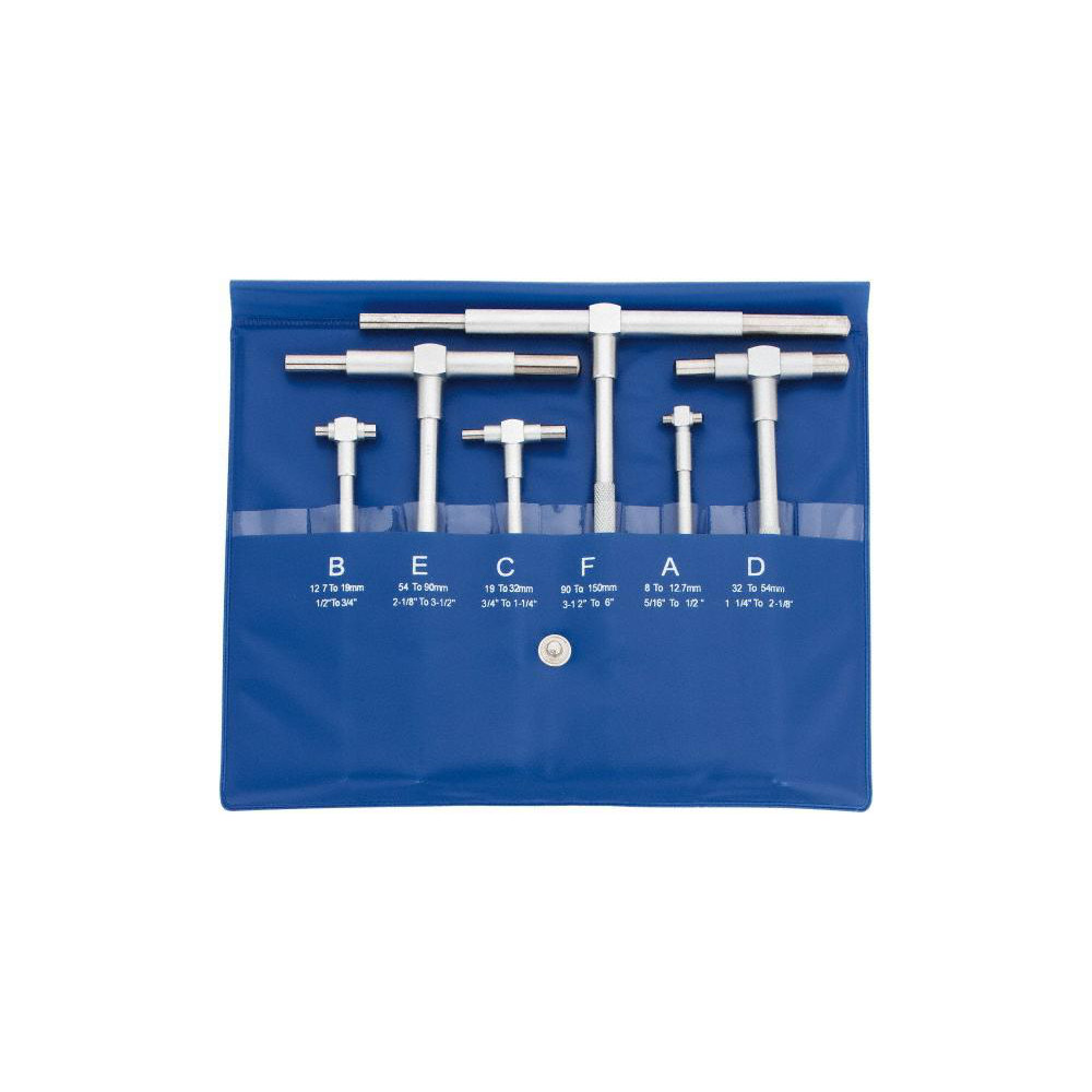 6-Piece Telescoping Gage Set - 5/16" To 6" Range High Precision Bore Hole Gauges