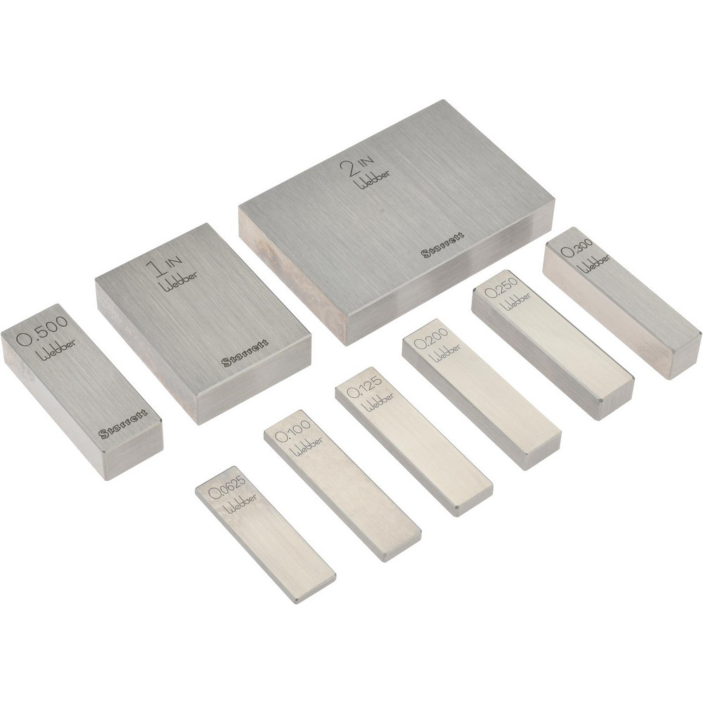 Starrett Gage Block Set 0.0625 to 2'' Range, 9 Pc, Steel MSC Direct