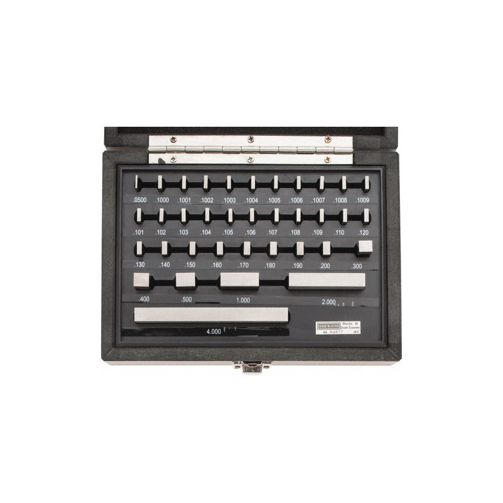 Value Collection Gage Block Set 0.05 to 4'' Range, 36 Pc, Economy