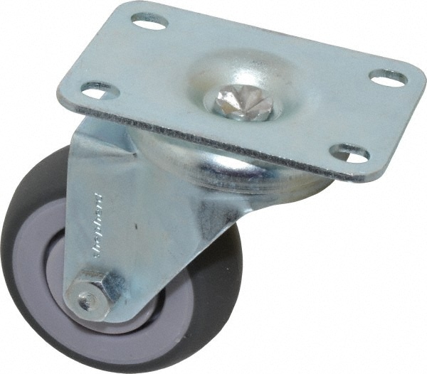 Swivel Top Plate Caster: Thermoplastic Rubber, 3" Wheel Dia, 1-1/4" Wheel Width, 165 lb Capacity, 4-1/4" OAH