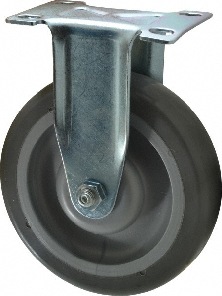 Rigid Top Plate Caster: Polyurethane, 5" Wheel Dia, 1-1/4" Wheel Width, 225 lb Capacity, 6-1/4" OAH