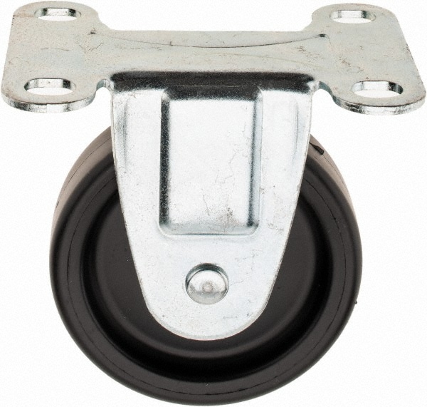 Rigid Top Plate Caster: Polyolefin, 3" Wheel Dia, 13/16" Wheel Width, 120 lb Capacity, 3-1/2" OAH