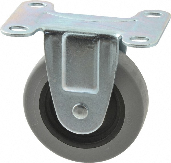 Rigid Top Plate Caster: Polyurethane, 3" Wheel Dia, 13/16" Wheel Width, 120 lb Capacity, 3-1/2" OAH