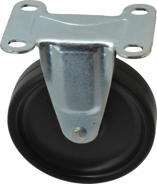 Rigid Top Plate Caster: Polyolefin, 4" Wheel Dia, 15/16" Wheel Width, 150 lb Capacity, 4-3/4" OAH