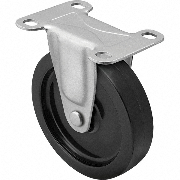 Shepherd Rigid Top Plate Caster: Polyolefin, 160 lb, 5" Dia, 15/16" Wide, 5-3/4" OAH - 2-5/8 x 3-3/4" Plate, 1-3/4 x 3" Bolt Hole Pattern | 8-Pack