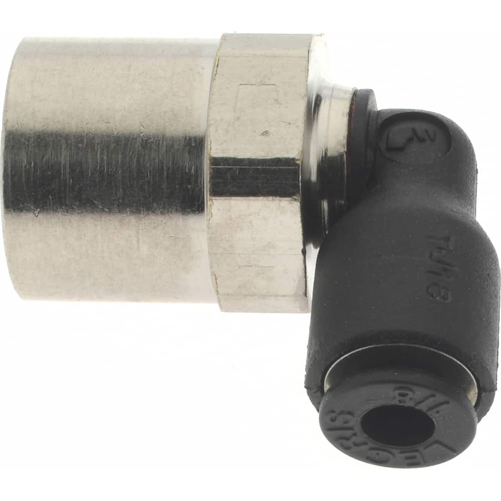 Push-To-Connect Tube Fitting: Female Elbow, 1/8" Thread, 1/8" OD