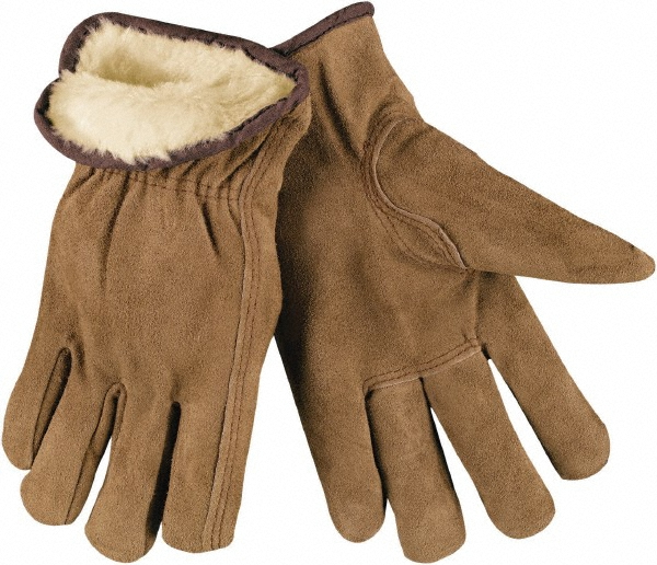 Work & General Purpose Gloves; Lining Material: Pile ; Back Material: Cow Leather ; Cuff Style: Slip-On ; Primary Material: Leather ; Coating Material: Uncoated ; Coating Coverage: Uncoated
