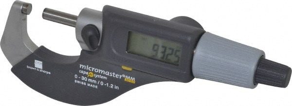 TESA Brown & Sharpe 599-100 Electronic Outside Micrometer: 1.2" Max, Carbide Tipped Measuring Face Image