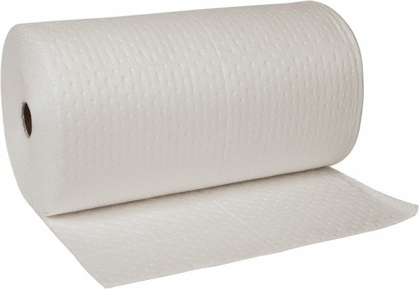 Sorbent Roll: For Oil Only, 30.0000" Wide, 150.00' Long, 38 gal, White - Polypropylene
