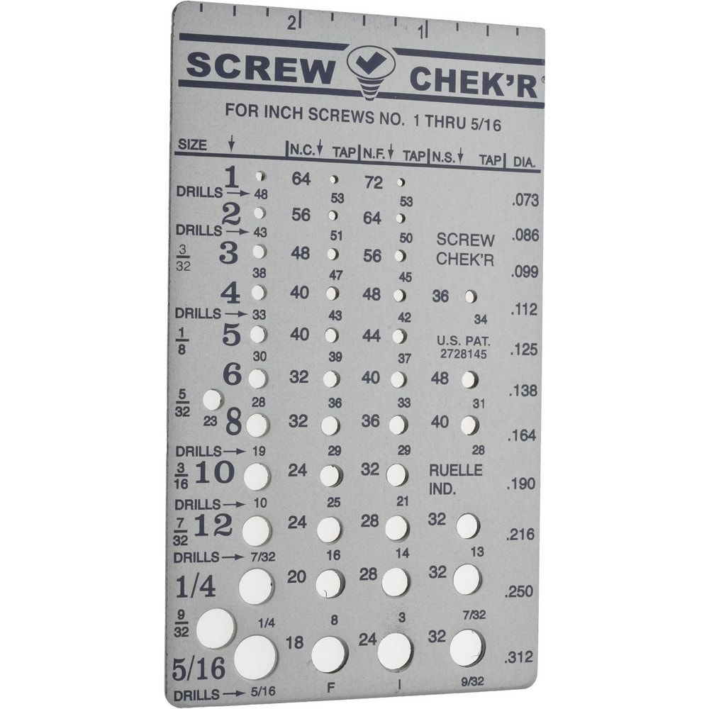 No.1 to 5/16 Inch Stainless Steel Inch Thread Screw Checker