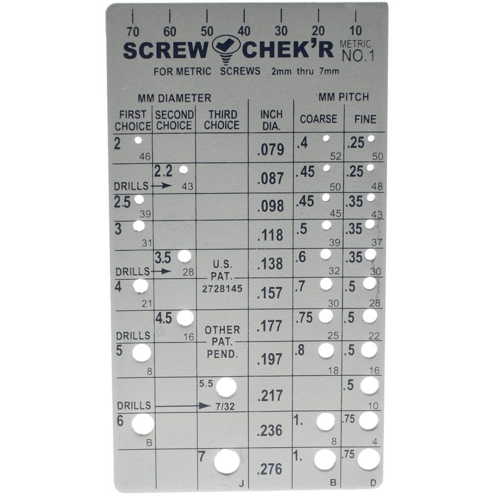 M2 to M7mm Stainless Steel Metric Thread Screw Checker