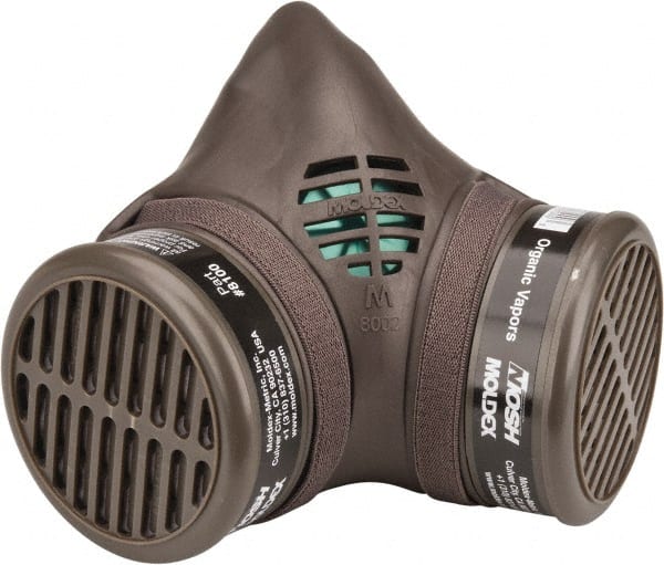 Half Facepiece Respirator with Cartridge: Medium, Thermoplastic Elastomer, Snap-In