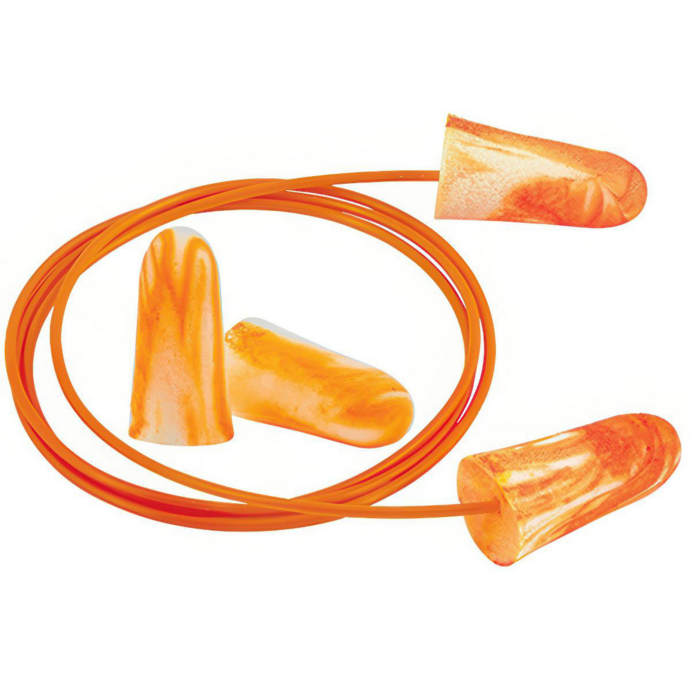 Earplugs: 33 dB, Foam, Bullet, Roll Down, Corded,  n-Metal Detectable - Orange, 100 Pairs per Pack, Disposable