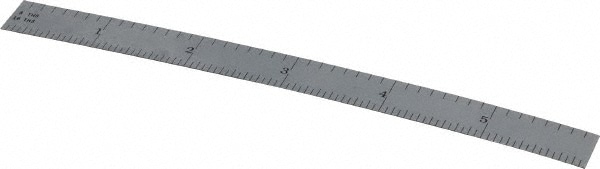 Steel Rule: 6" OAL, 4R Graduation, Flexible, 1/2" OAW