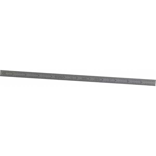 Steel Rule: 12" OAL, 4R Graduation, Flexible, 1/2" OAW