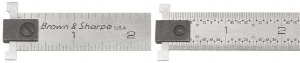 TESA Brown & Sharpe 599-314-604-1 Steel Rule: 6" OAL, 4R Graduation, 3/4" OAW Image