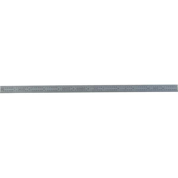 Steel Rule: 12" OAL, 4R Graduation, Flexible, 1/2" OAW