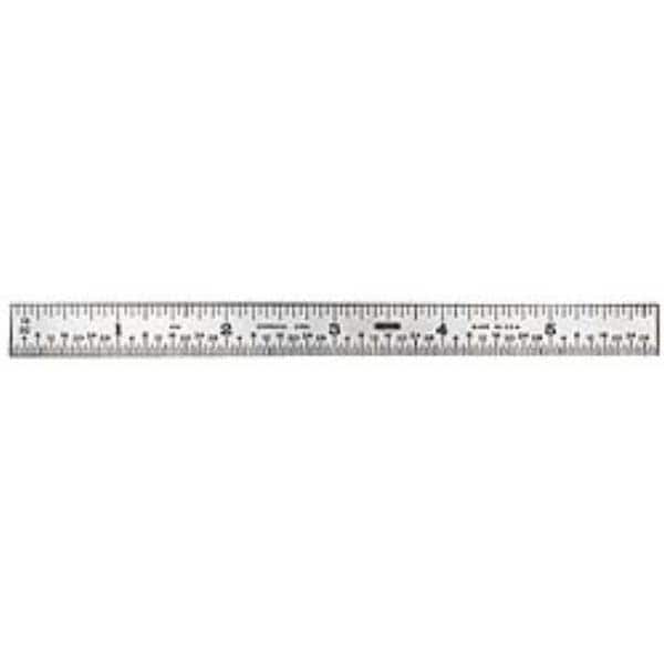 Steel Rule: 18" OAL, 4R Graduation, Flexible, 3/4" OAW
