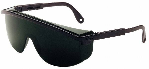 Safety Glass: Scratch-Resistant, Polycarbonate, Green Lenses, Full-Framed, UV Protection