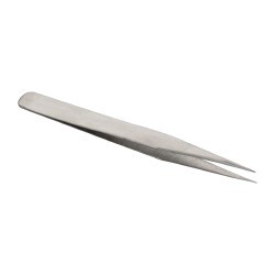 Precision Tweezer: 1-SS, Stainless Steel, Fine Point Tip, 4-3/4" OAL