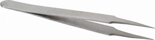 Precision Tweezer: 5-SS, Stainless Steel, Extra Fine Tip, 4-1/2" OAL