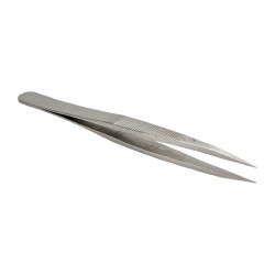 Precision Tweezer: AC-SA, Straight Tip, 4-3/8" OAL - Fine Straight Point