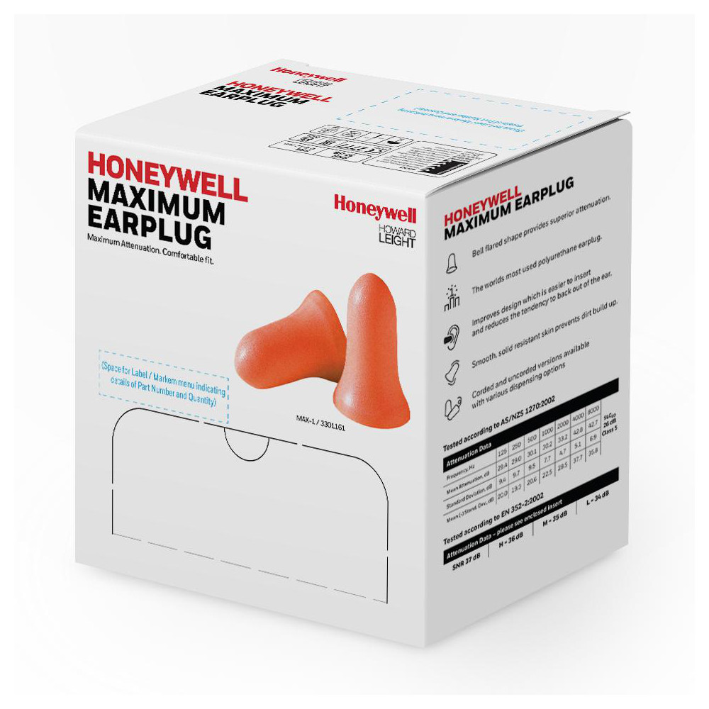 Earplugs: 33 dB, Foam, Bell, Roll Down, Corded,  n-Metal Detectable