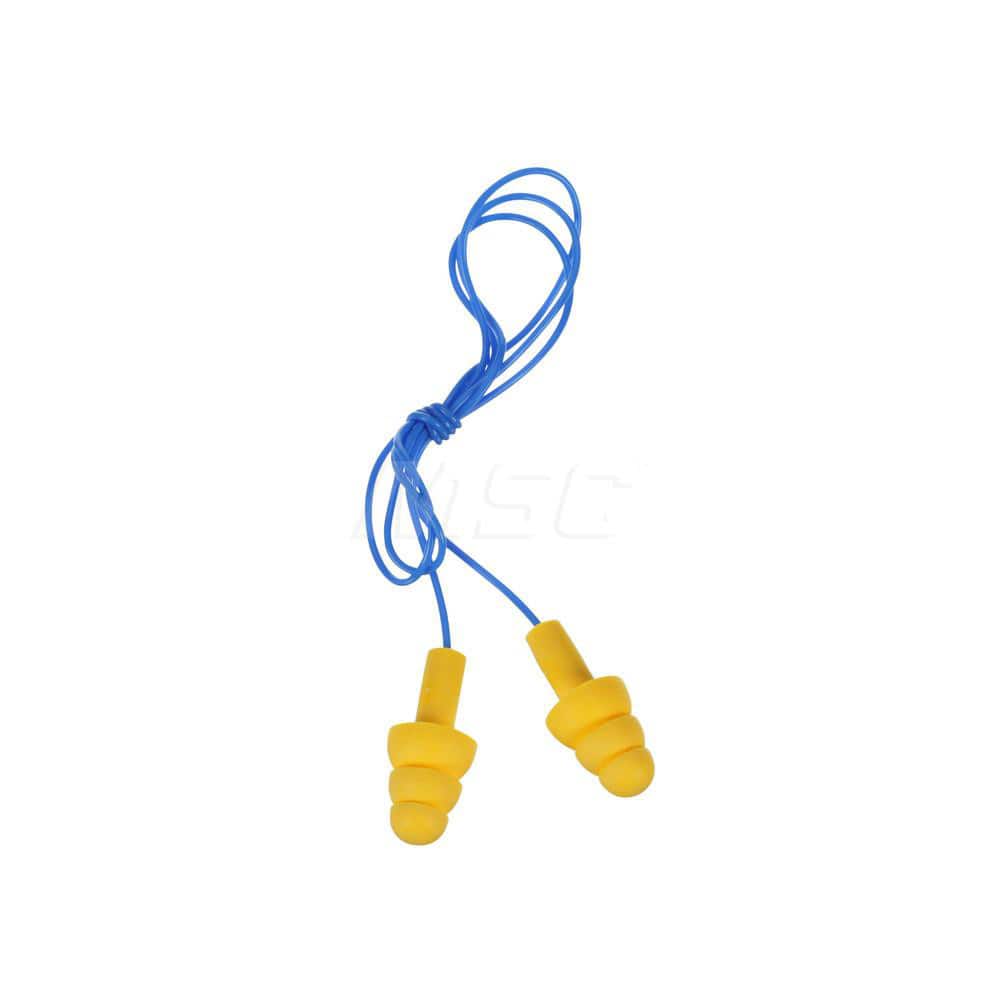 Earplug: 25dB, Plastic, Flanged, Push-In Stem, Corded