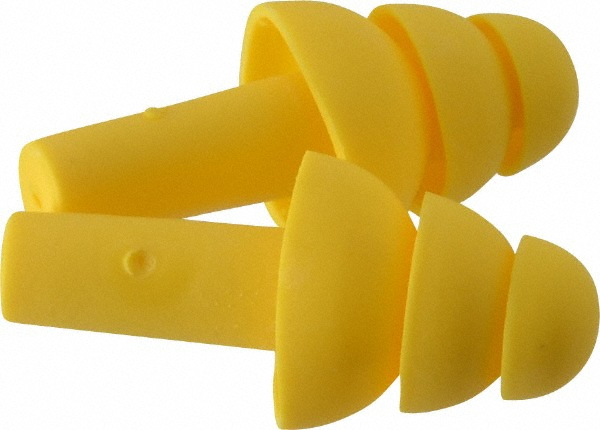 Earplug: 25dB, Plastic, Flanged, No Roll, Uncorded