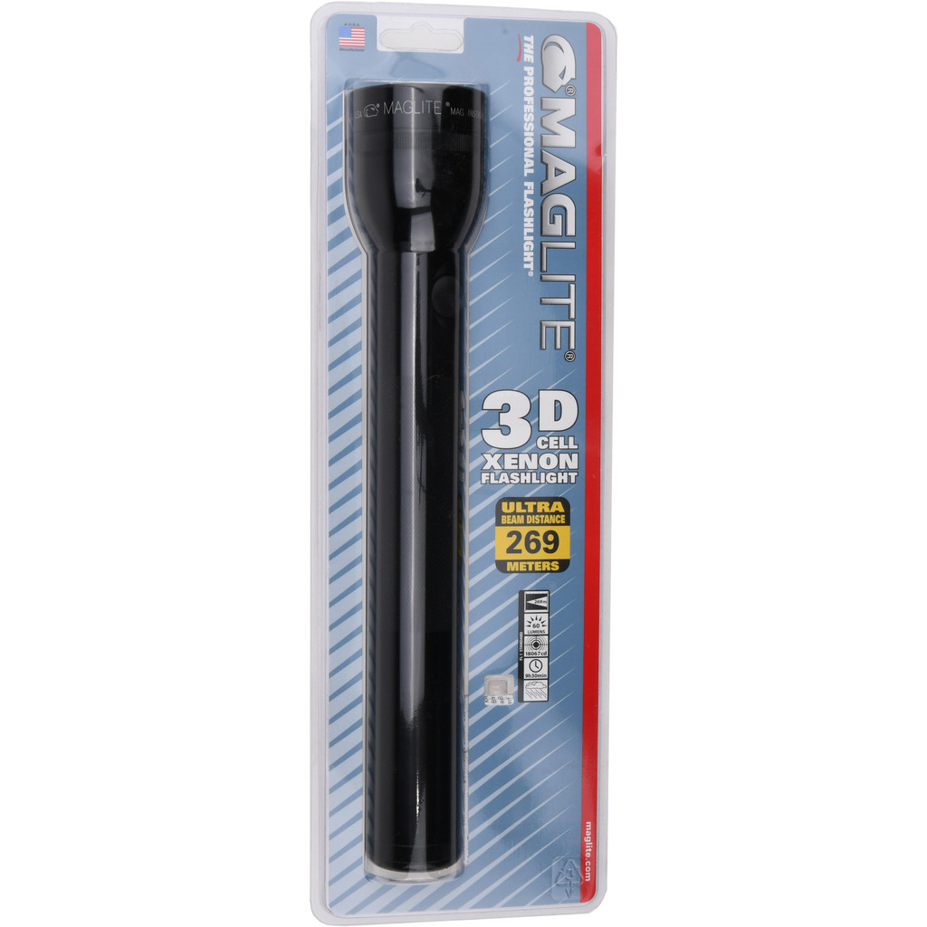 Mag-Lite Handheld Flashlight: Krypton, 45 Lumens, 52.01 hr Run Time - Aluminum, Black | Part #S3D016
