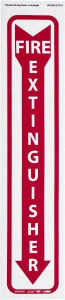 Fire Sign: Fire Extinguisher - Vinyl, Adhesive-Backed, 18" High, 4" Wide