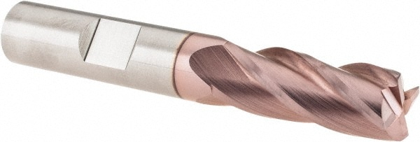 SGS 38129 Corner Radius End Mill: 3/8" Dia, 1" LOC, 0.02" Radius, 4 Flutes, Solid Carbide Image